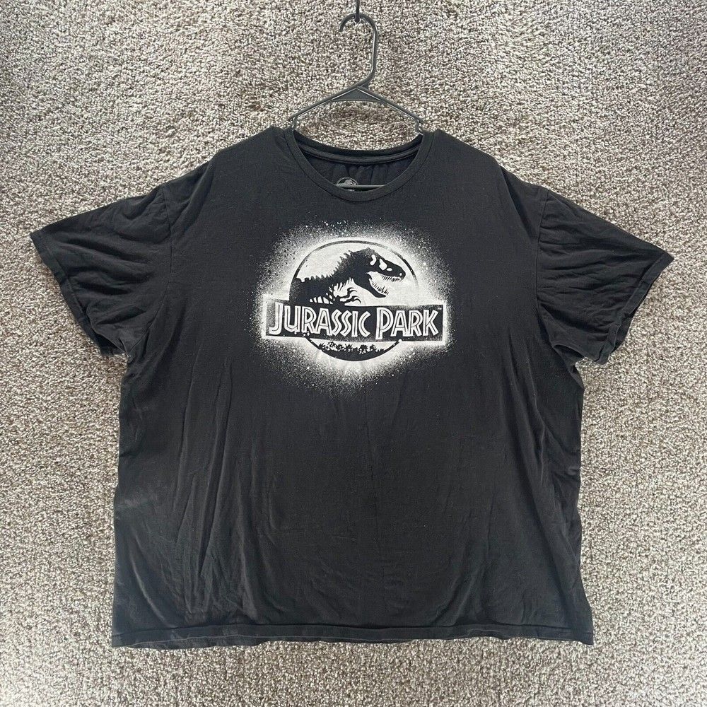 Jurassic Park Shirt Adult‎ 2XL XXL Black Jurassic World Cotton Casual Logo Dino